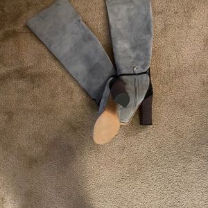 Derek Lam gray suede with black leather trim